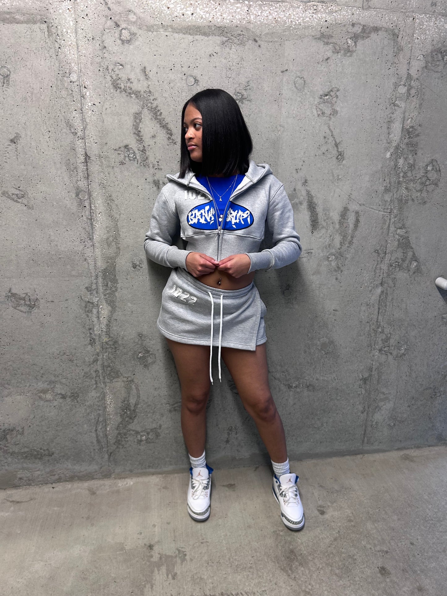 Gray skort set
