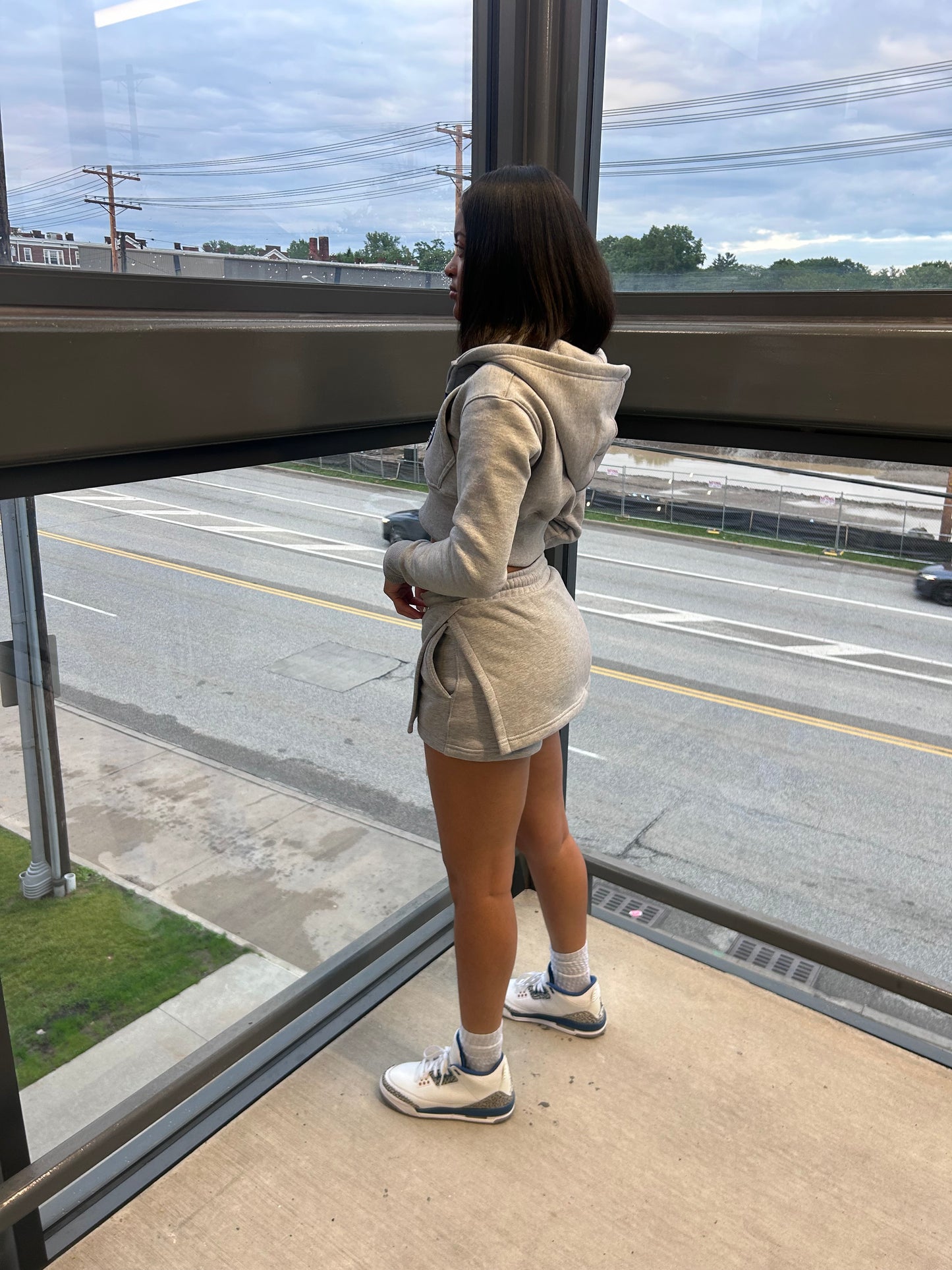 Gray skort set